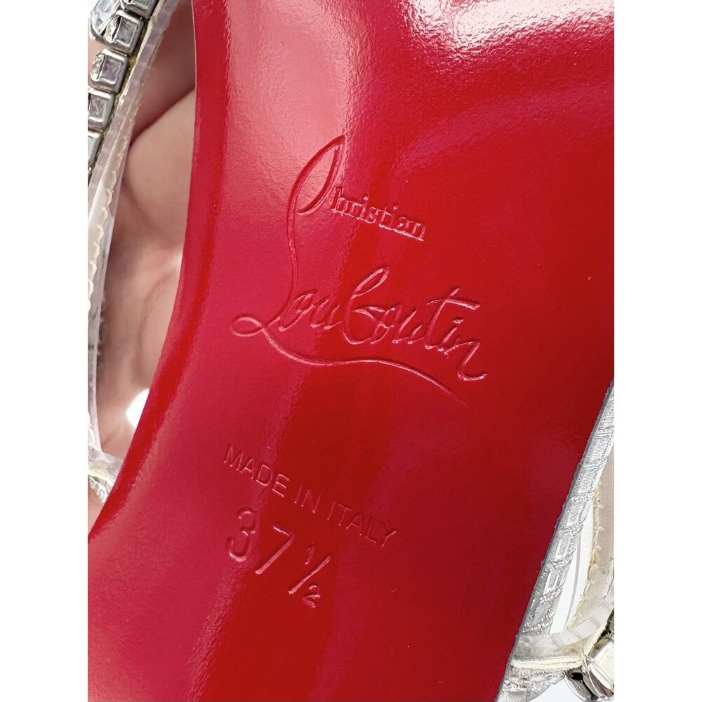Christian Louboutin Silver Crystal Embellished Stiletto Sandals - Picture 9 of 15